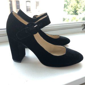Marc Fisher | Velvet Mary Jane Heels | Black | 8